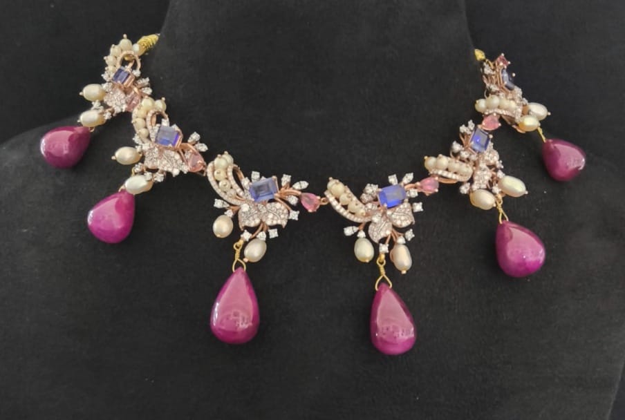 Abstract bird necklace